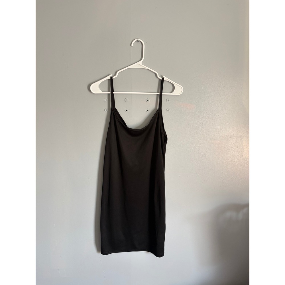 Black Spaghetti Strap Camisole Mini Dress Medium Stretch Slip Layering